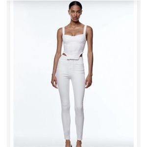 Zara white denim corset top NWOT size small